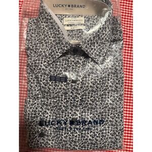 Lucky Brand Men's Slim Fit Floral Print Button Down Dress Shirt Size Medium